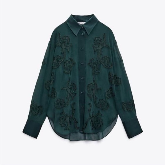 Zara Embroiled Semi Sheer Top - Picture 6 of 8